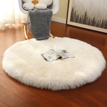 Round Faux Sheepskin Fluffy Area Rug