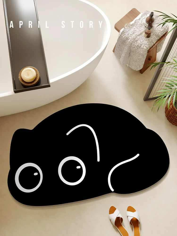 Anti-slip quick-dry cat bathroom mat