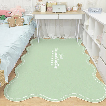 Modern Minimalist Solid Color Irregular Plush Washable Area Rug