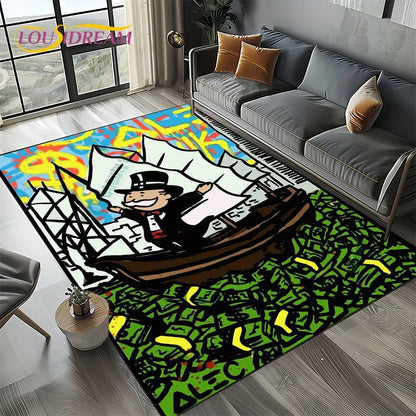 3D Monopoly Dollar Game Area Rug