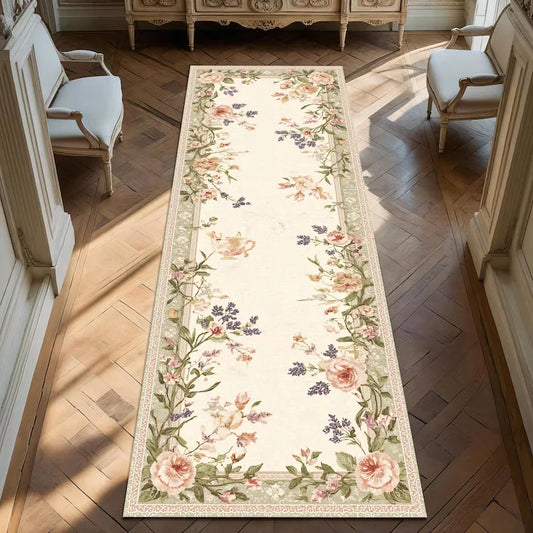French Country Floral Cottagecore Runner Rug
