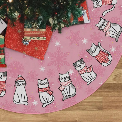 VIKAMA Black Cat Christmas Tree Skirt Pet Lover Holiday Tree Decoration Indoor Outdoor Wrap