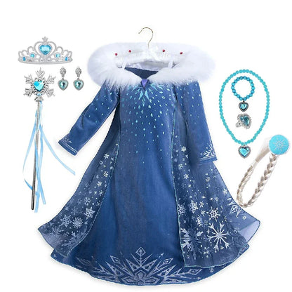 Disney Frozen Elsa Princess Costume Dress For Girls