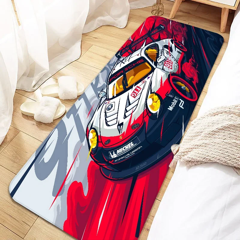 VIKAMA Racing Pattern Non-Slip Soft Area Rug