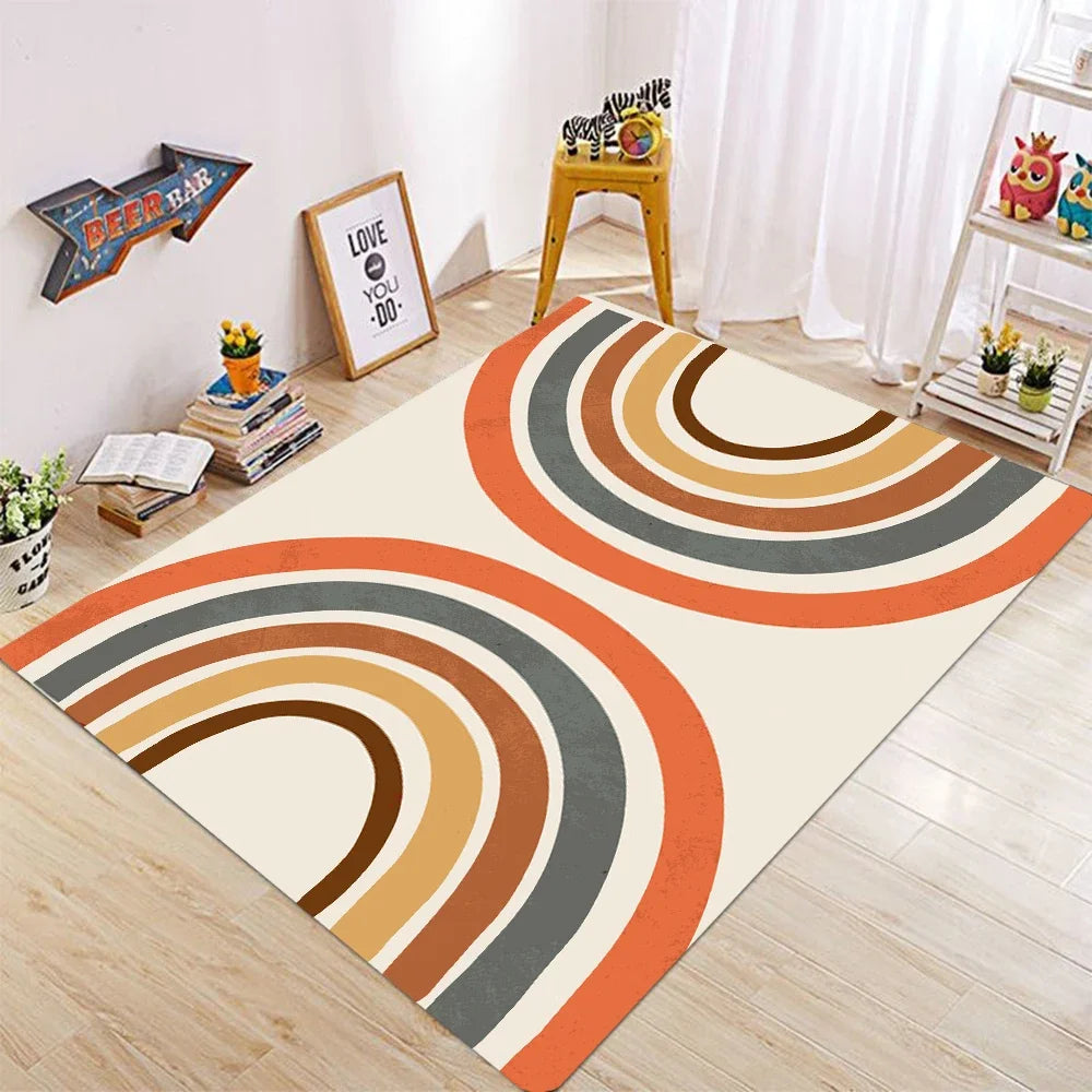 Cute Rainbow Kids Square Carpet