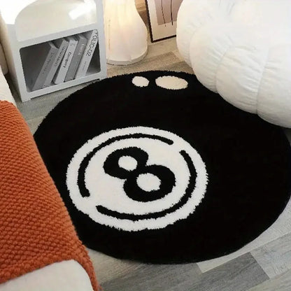 VIKAMA Black Billiards 8-Piece Soft Area Rug Set
