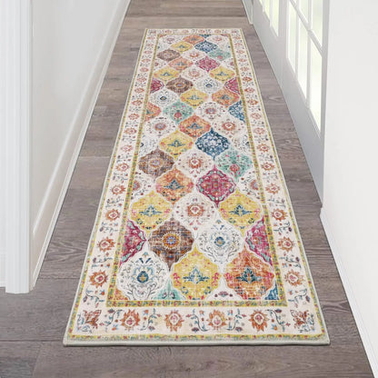 VIKAMA Bohemian American Retro Runner Carpet Non-Slip Living Room Corridor Floor Mat