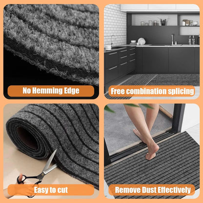 Non-slip striped kitchen and hallway mat