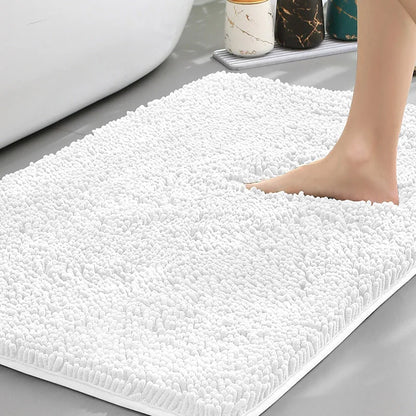 Cheap Chenille Bathroom Mat Absorbent Non-Slip Carpet Bathtub Living Room Door Rug Home Decor