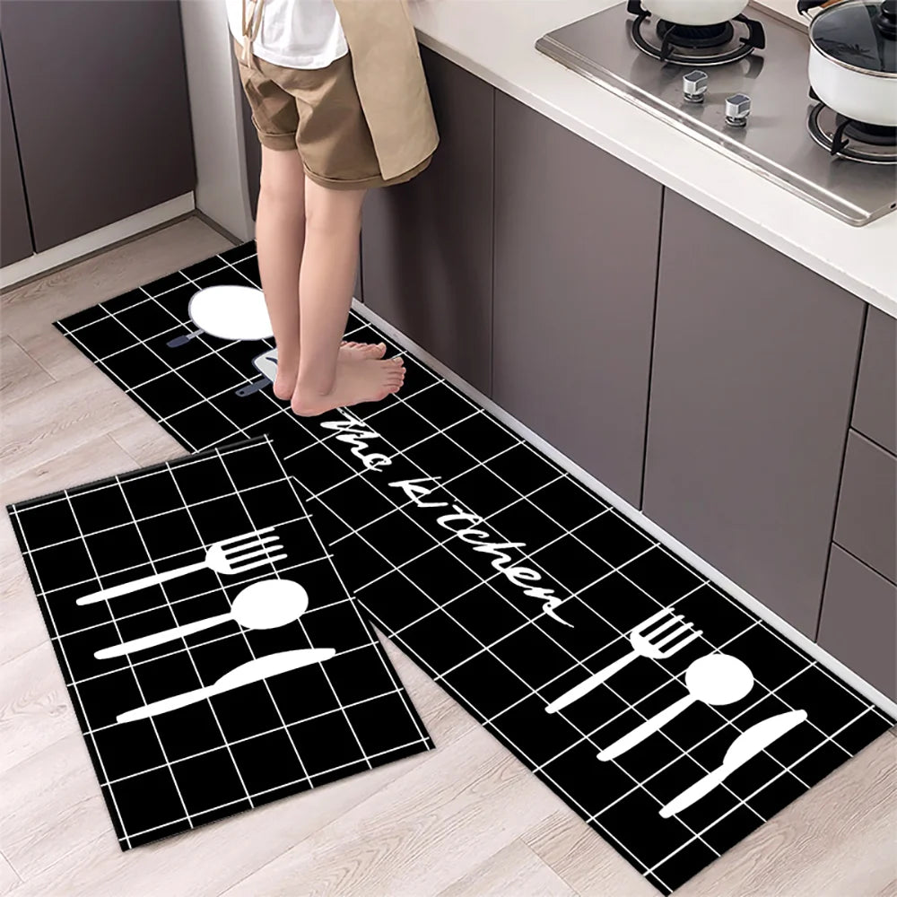 VIKAMA Kitchen Floor Mat Long Strip Non-Slip Corridor Bedroom Entrance Carpet
