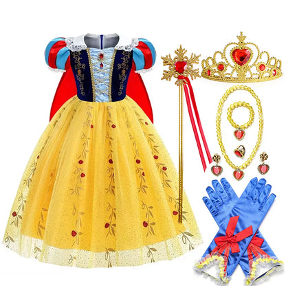 Disney Snow White Costume Dress With Cloak For Girls