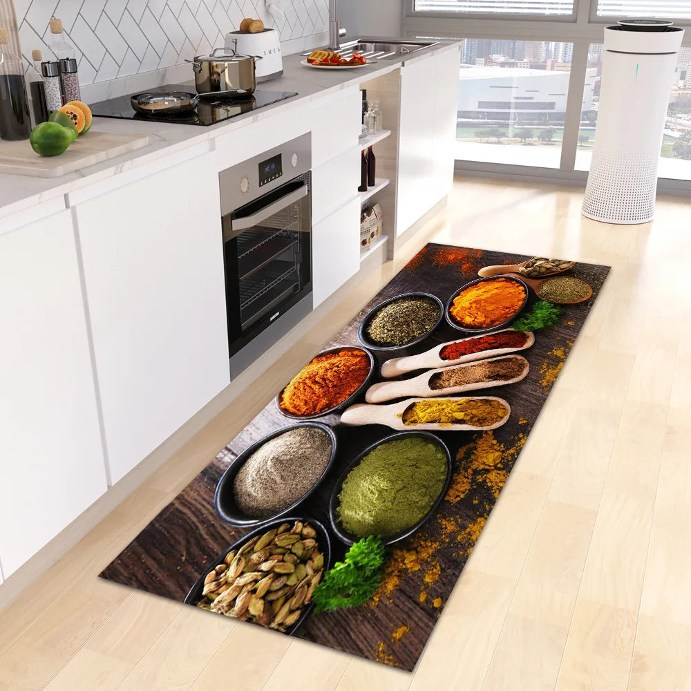 VIKAMA Scandinavian Waterproof Rug Antibacterial Stain-Resistant Machine Washable Kitchen Carpet Modern Home Decor