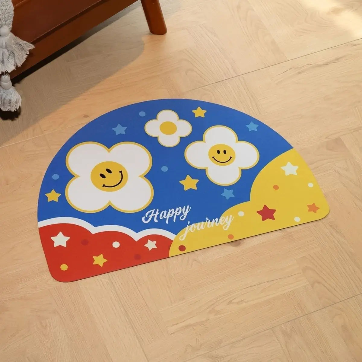 VIKAMA Rainbow Flower Anti-Slip Floor Mat