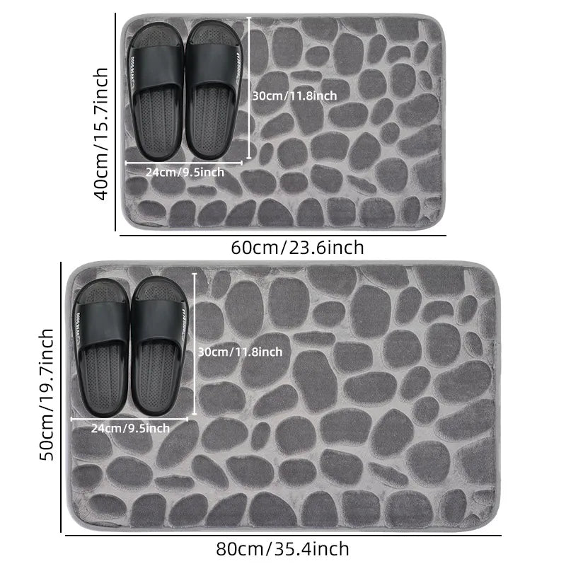 1pc Anti-Slip Cobblestone Floor Mat for Bathroom, and Absorbs Water and Reduces Slips and Falls