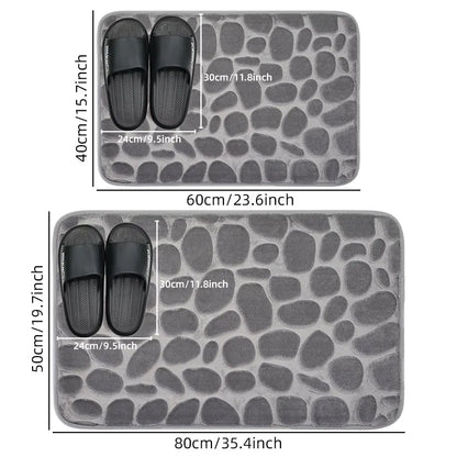 1pc Anti-Slip Cobblestone Floor Mat for Bathroom, and Absorbs Water and Reduces Slips and Falls