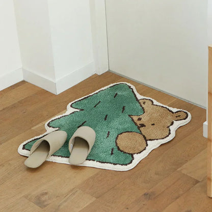 VIKAMA Cartoon Soft Cashmere-Feel Bedside Area Rug