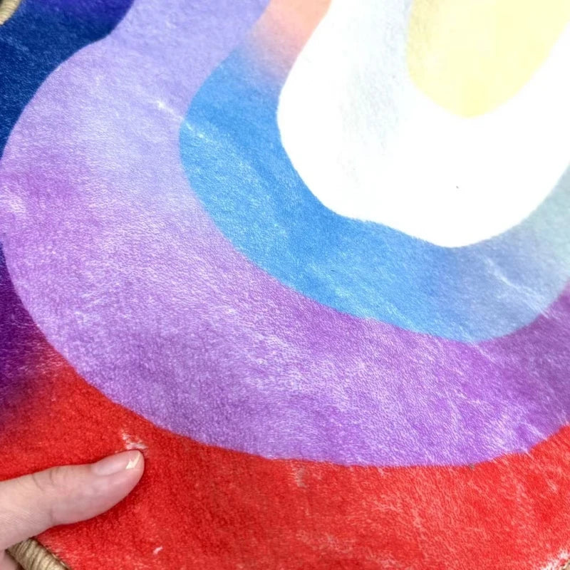 Dopamine Color Abstract Irregular Plush Area Rug