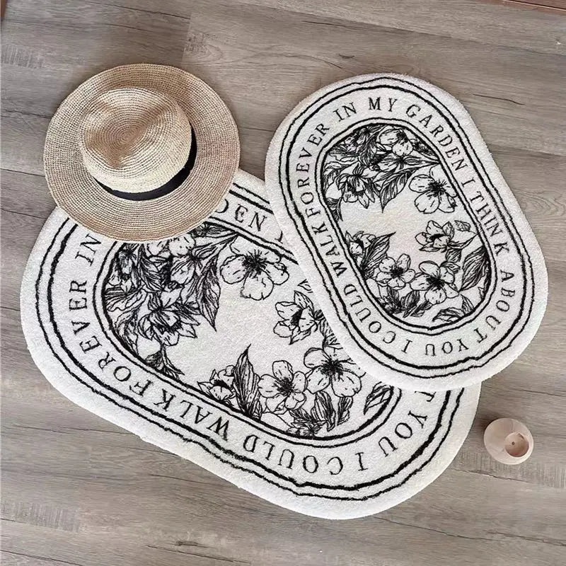 Floral Non-Slip Absorbent Bath & Entrance Area Rug