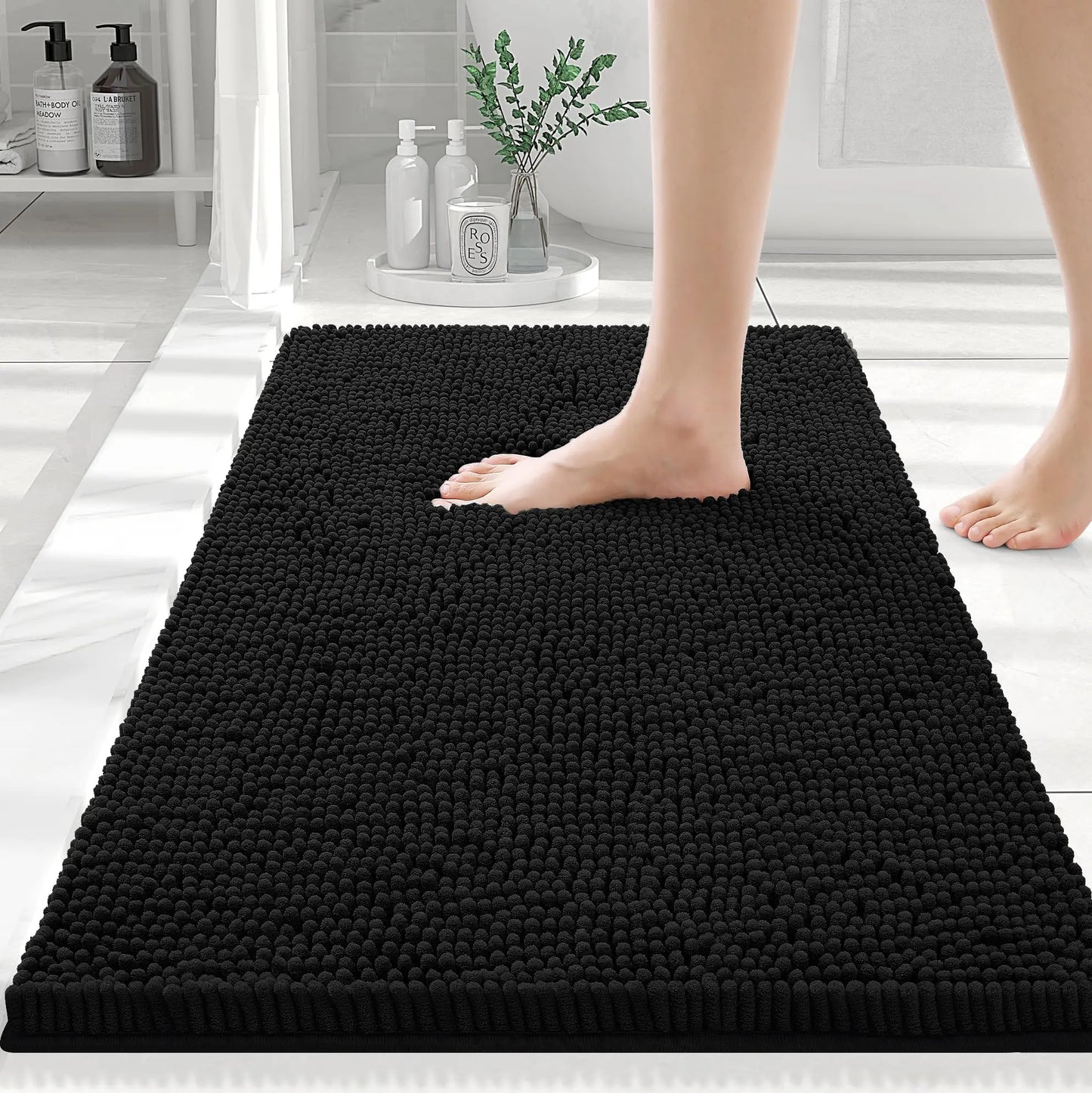 Olanly Chenille Soft Non-Slip Bath Mat
