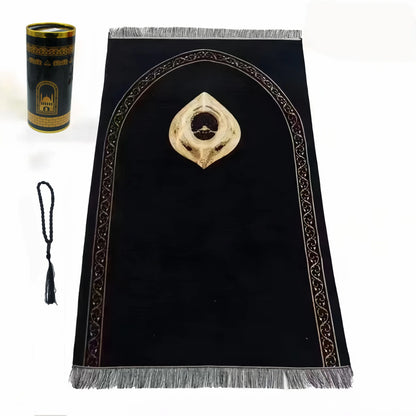 Muslim prayer rug gift set with beads