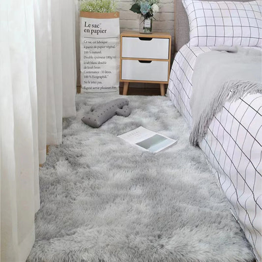 Soft Fluffy Tie-Dyed Shaggy Area Rug Non-Slip Bedroom Living Room Bedside Carpet