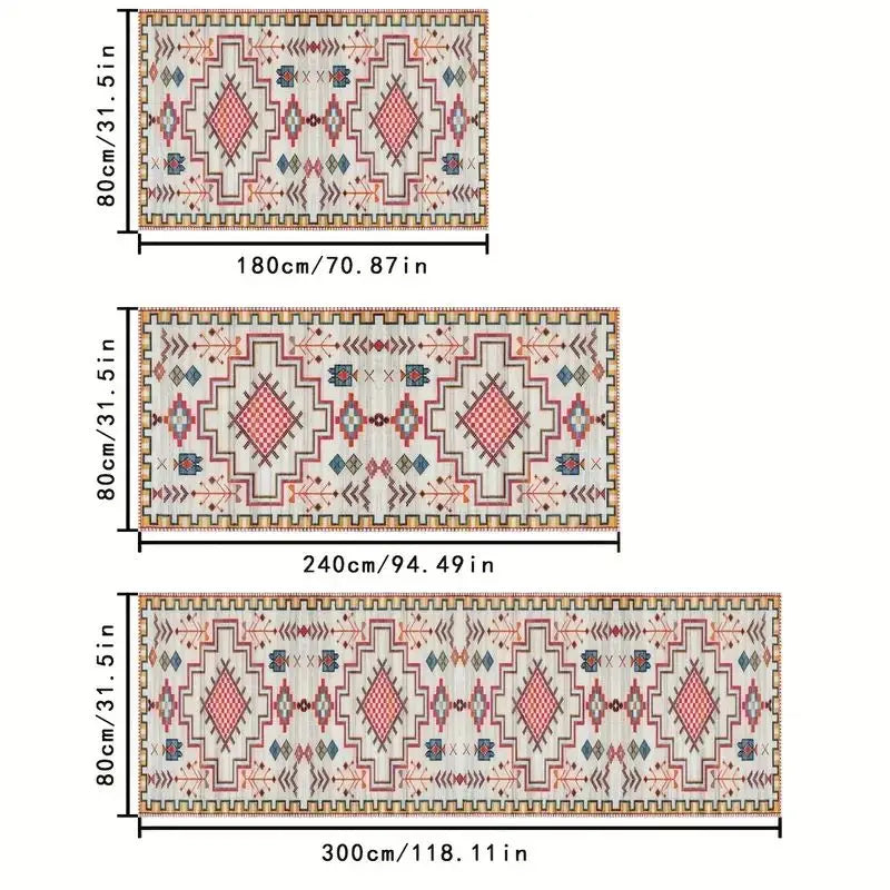 VIKAMA Vintage Washable Non-Slip Hallway Runner Rug