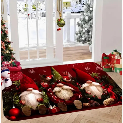 Christmas gnome soft pattern door mat