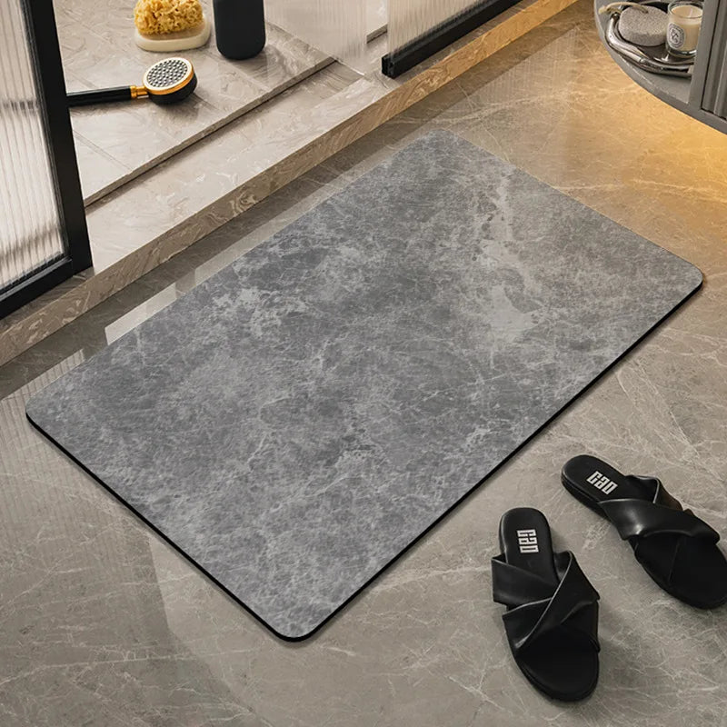Imitation Marble Diatomite Floor Mat Non-Slip Absorbent Bathroom Toilet Door Rug