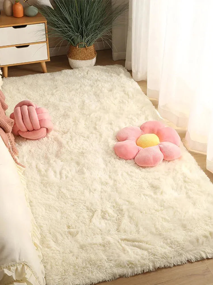 Pink Fluffy Girls Bedroom Area Rug