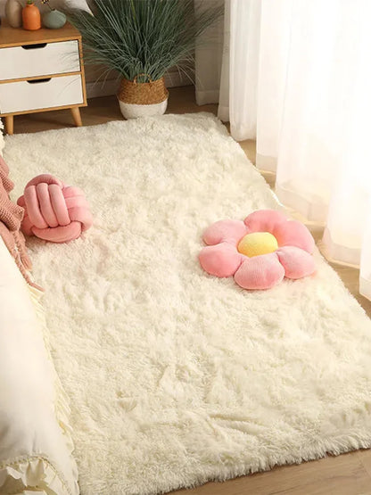 Pink Fluffy Kids Bedroom Area Rug