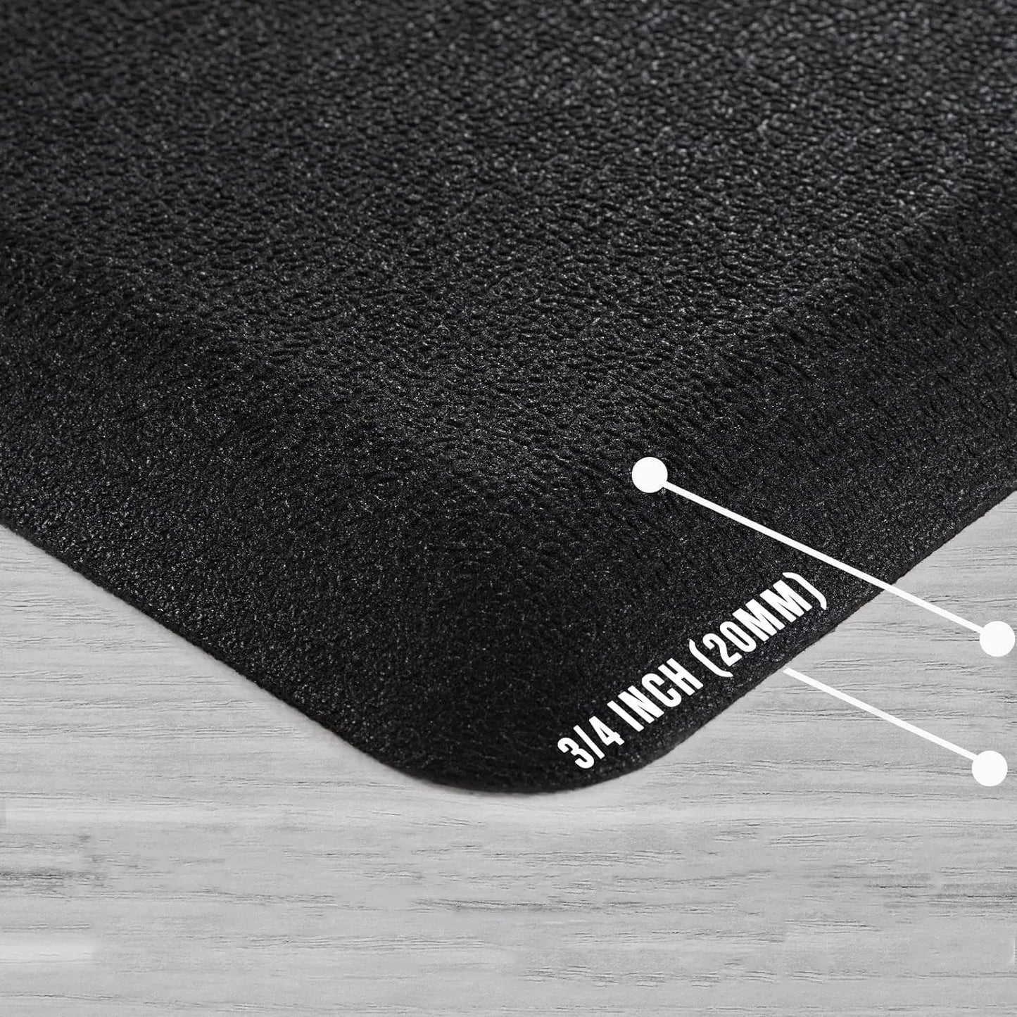 Anti-Fatigue Floor Mat 20mm Thick Cushioned Kitchen Comfort Mat Waterproof Non-Slip Standing Desk PVC Ergonomic Foam Rug