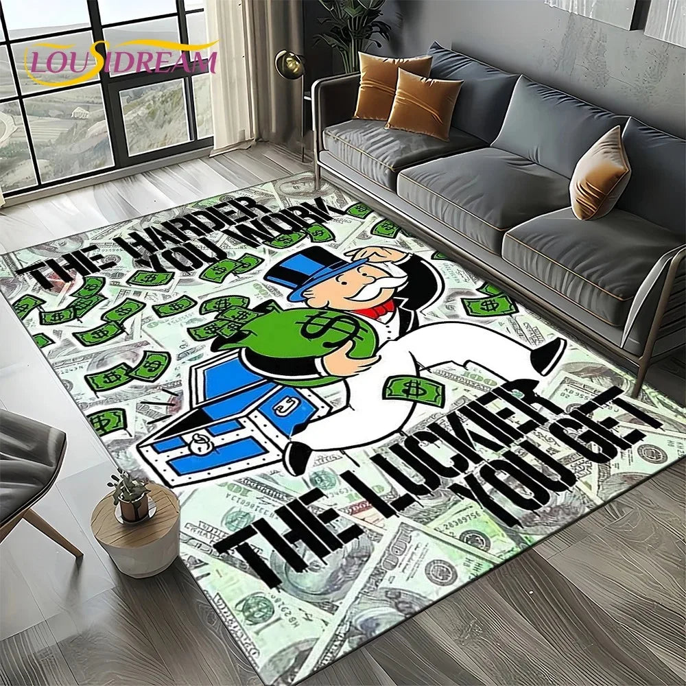 3D Monopoly Dollar Game Area Rug