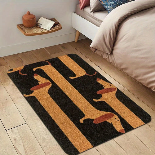 VIKAMA Funny Dachshund Non-Slip Coir Entrance Doormat