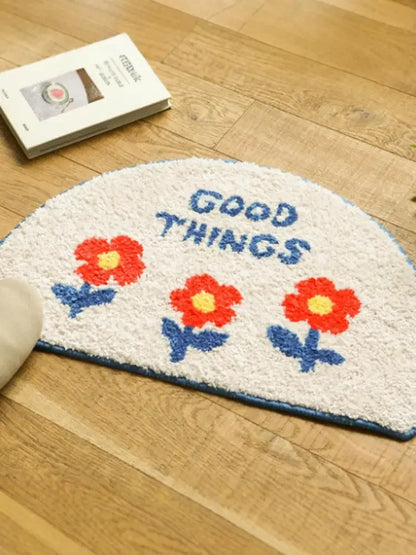 VIKAMA Cartoon Soft Cashmere-Feel Bedside Area Rug