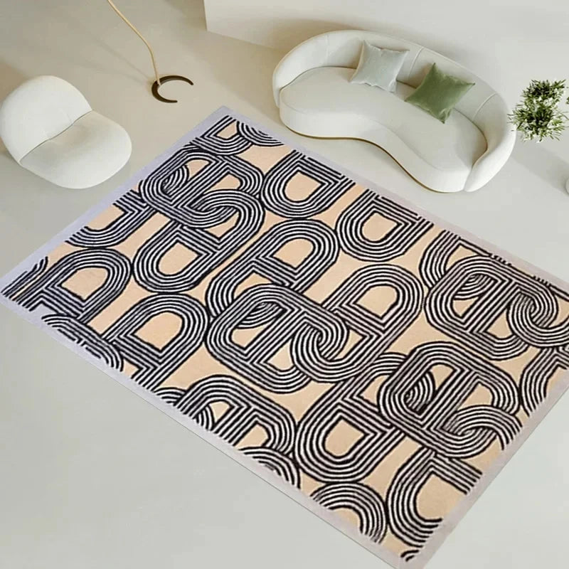 French Minimalist Flannel Large Area Rug