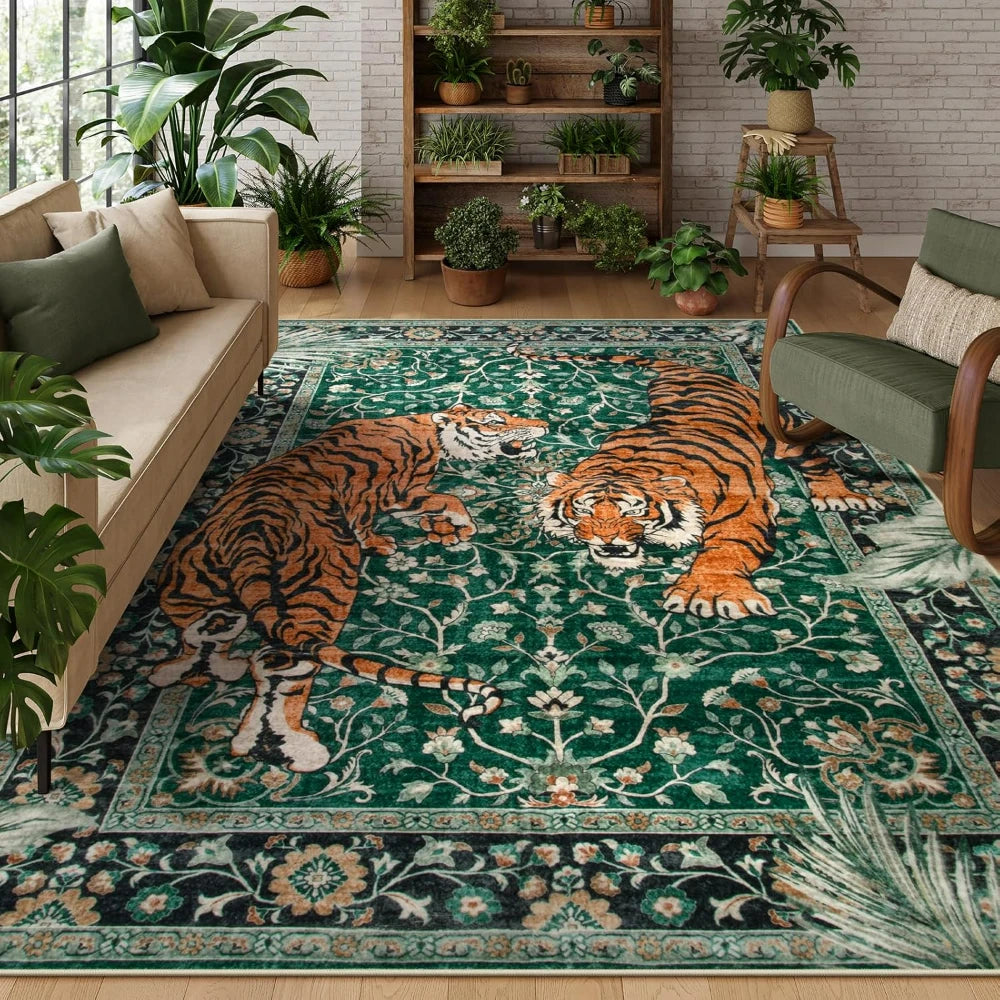 VIKAMA Jungle Tiger Living Room Area Rug