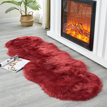 Soft faux fur shaggy area rug