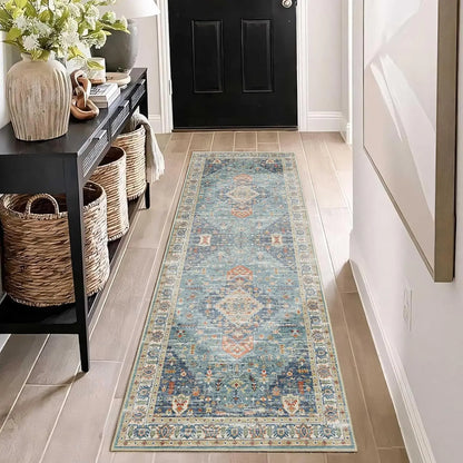 VIKAMA Bohemian Runner Rug Long Carpet Soft Non-Slip Kitchen Bedroom Living Room Entrance Floor Mat