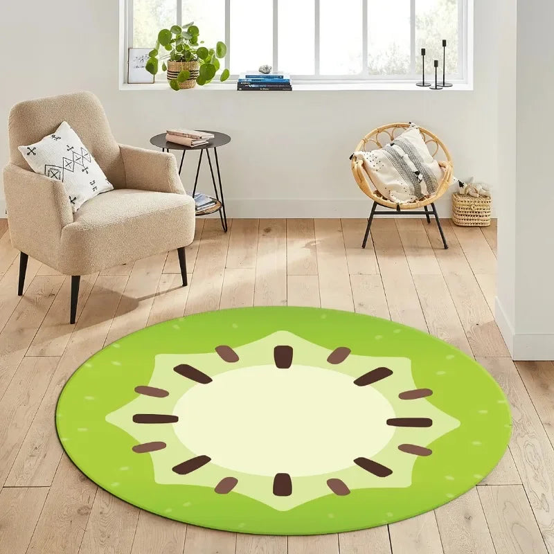 Kiwi Fruit Round Living Room Rug