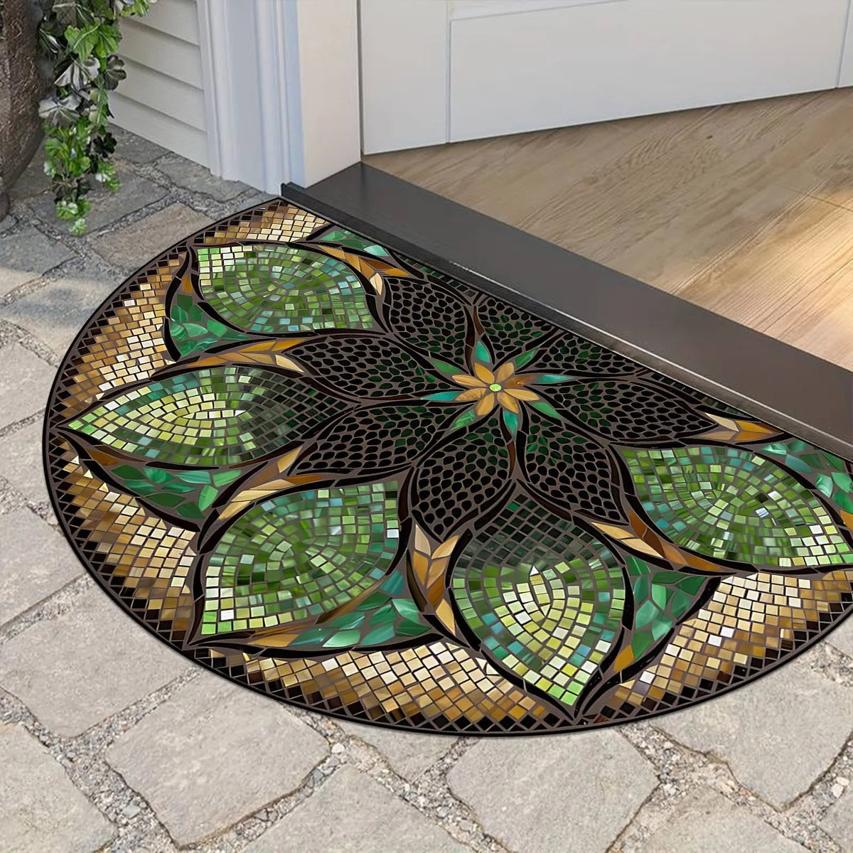 VIKAMA Semi-Circle Flannel Door Mat