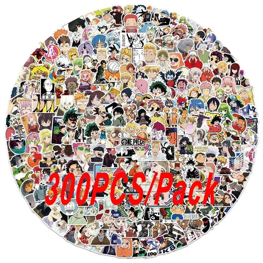 Mixed Anime Waterproof Sticker Set 100 300 Pieces