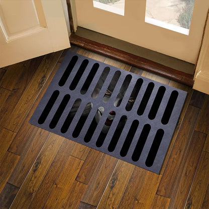 VIKAMA Halloween Clown Trap Rug 3D Illusion Non-Slip Bathroom Entrance Mat Home Decor
