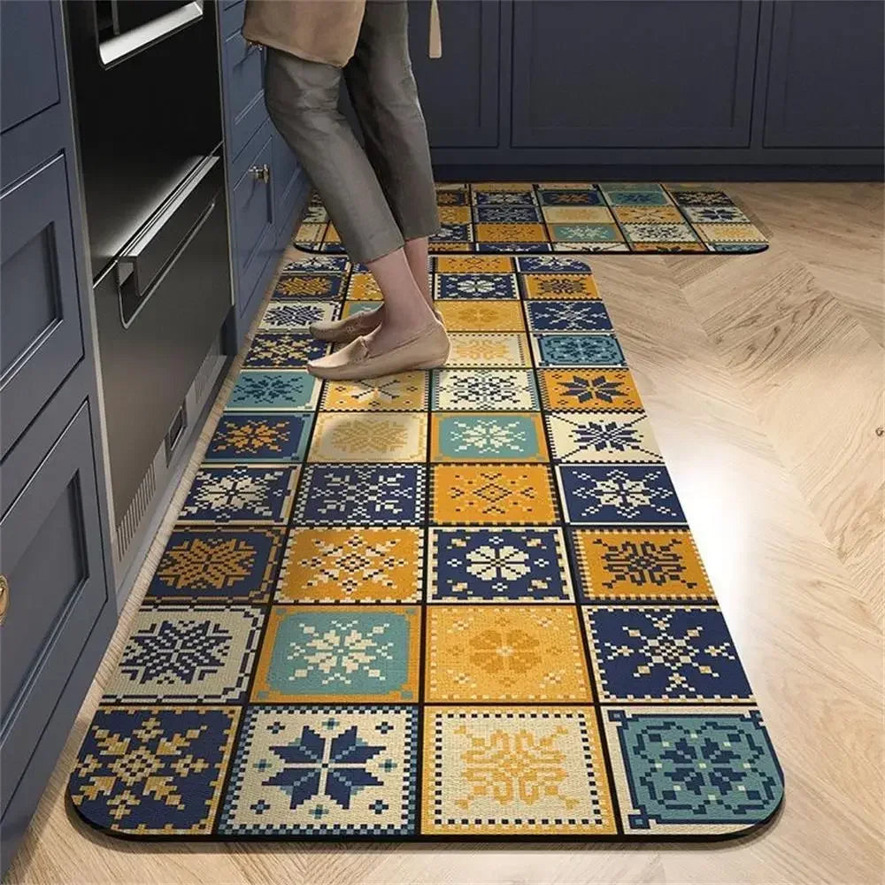 VIKAMA Anti-Slip Kitchen & Entrance Floor Mat Set