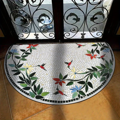 VIKAMA Floral Semi-Circle Door Mat