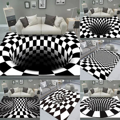 VIKAMA 3D Vortex Illusion Non-Slip Area Rug