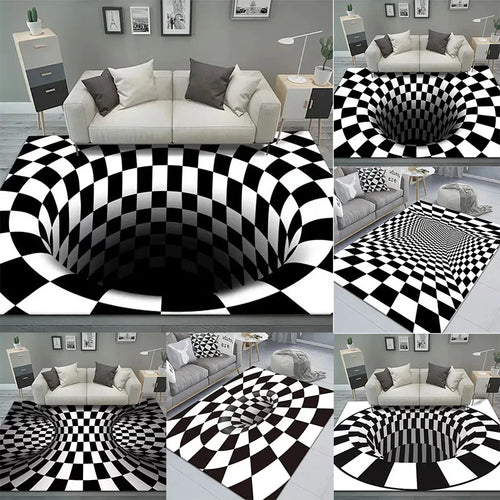 VIKAMA 3D Vortex Illusion Non-Slip Area Rug
