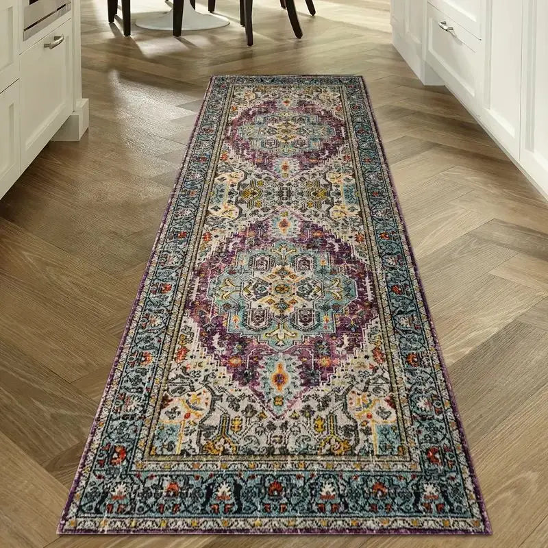 VIKAMA Vintage Washable Non-Slip Hallway Runner Rug