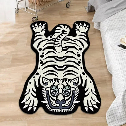 VIKAMA Cartoon Tiger Durable Area Rug