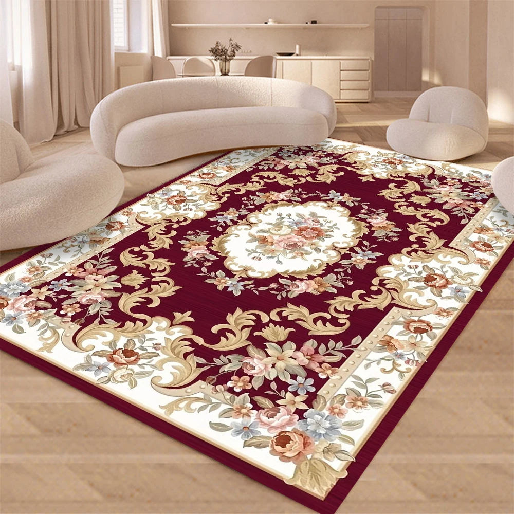 European retro floral luxury large rug