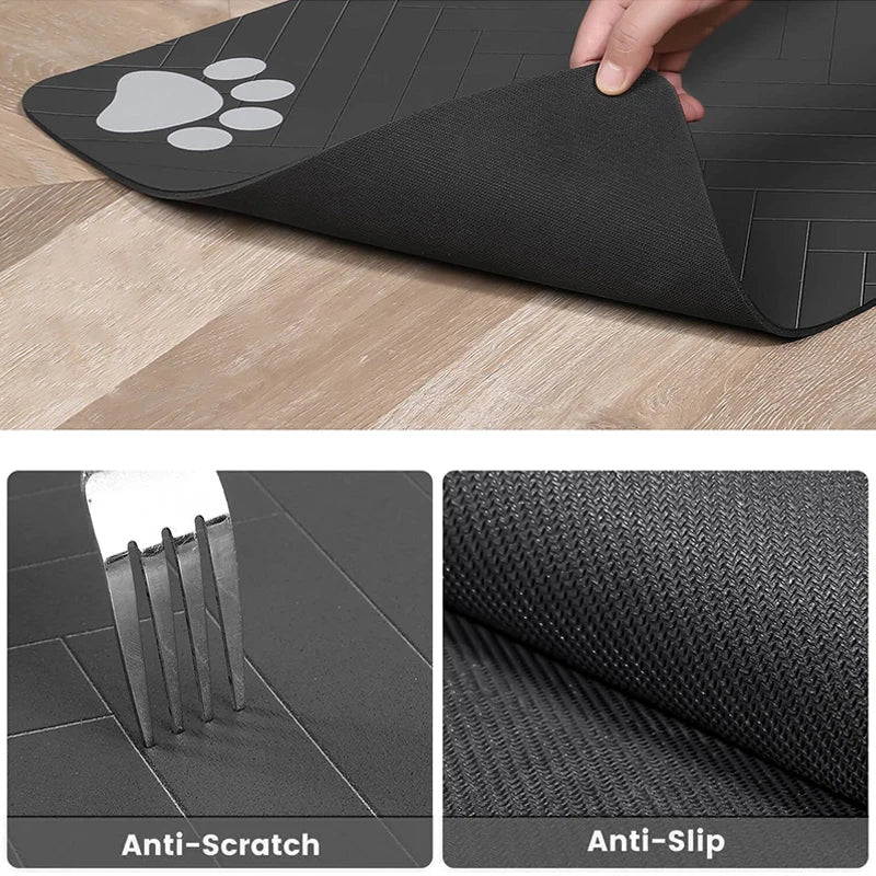 Pet Feeding Mat Absorbent Quick-Dry Non-Slip Dog Cat Bowl Placemat